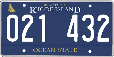 RI license plate 021432