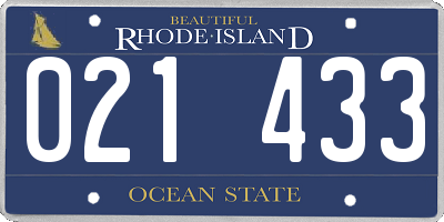 RI license plate 021433