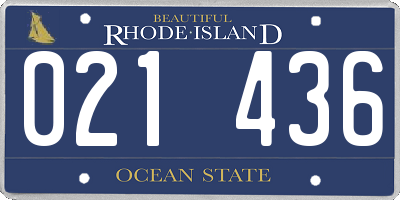 RI license plate 021436
