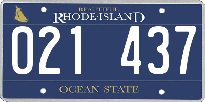 RI license plate 021437