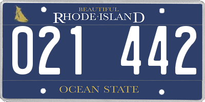 RI license plate 021442