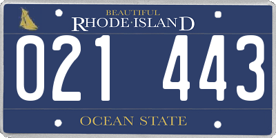 RI license plate 021443