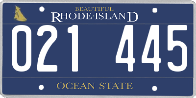 RI license plate 021445