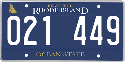 RI license plate 021449