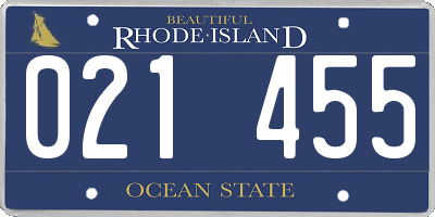 RI license plate 021455