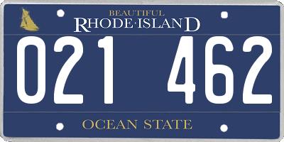 RI license plate 021462