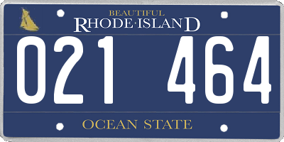 RI license plate 021464