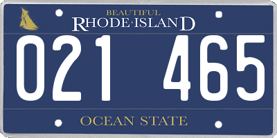 RI license plate 021465