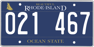 RI license plate 021467