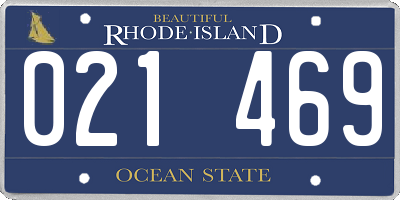 RI license plate 021469