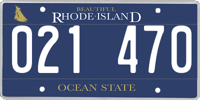 RI license plate 021470