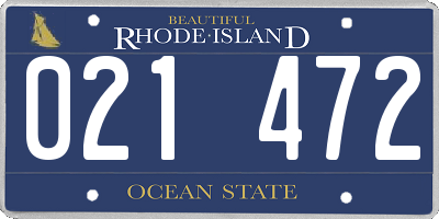 RI license plate 021472