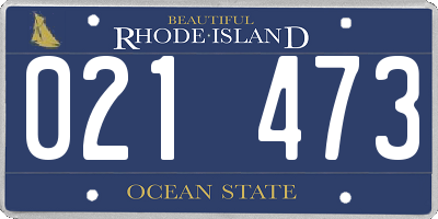 RI license plate 021473