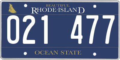 RI license plate 021477