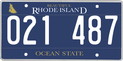 RI license plate 021487