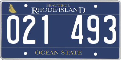 RI license plate 021493