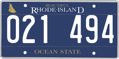 RI license plate 021494