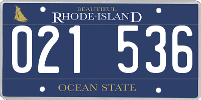 RI license plate 021536