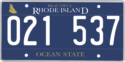 RI license plate 021537