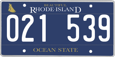 RI license plate 021539