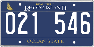 RI license plate 021546