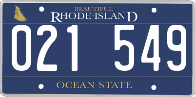 RI license plate 021549