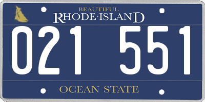 RI license plate 021551