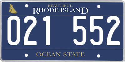 RI license plate 021552