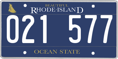 RI license plate 021577