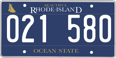 RI license plate 021580