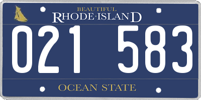 RI license plate 021583