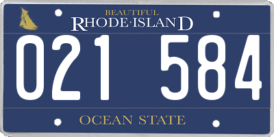 RI license plate 021584