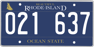 RI license plate 021637