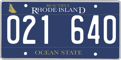 RI license plate 021640