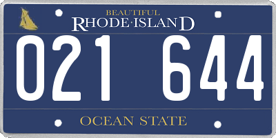 RI license plate 021644