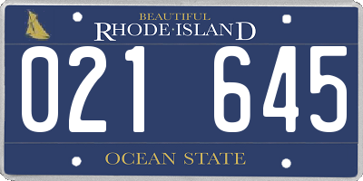 RI license plate 021645
