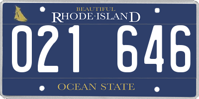 RI license plate 021646