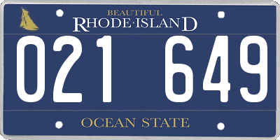 RI license plate 021649