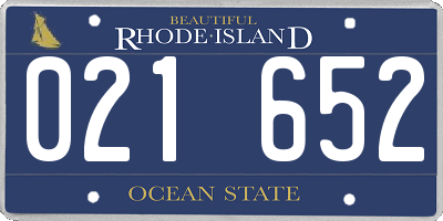 RI license plate 021652