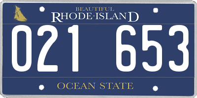 RI license plate 021653