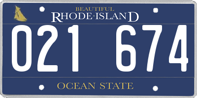 RI license plate 021674