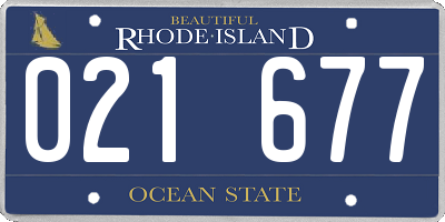 RI license plate 021677
