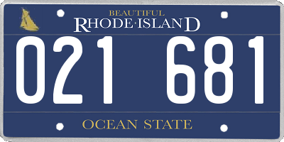 RI license plate 021681