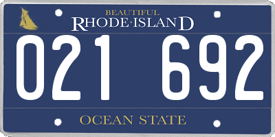 RI license plate 021692