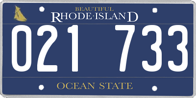 RI license plate 021733