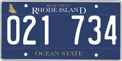 RI license plate 021734