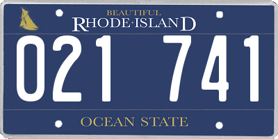 RI license plate 021741