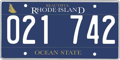 RI license plate 021742