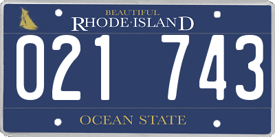 RI license plate 021743