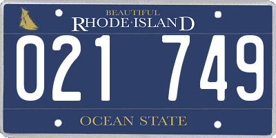 RI license plate 021749